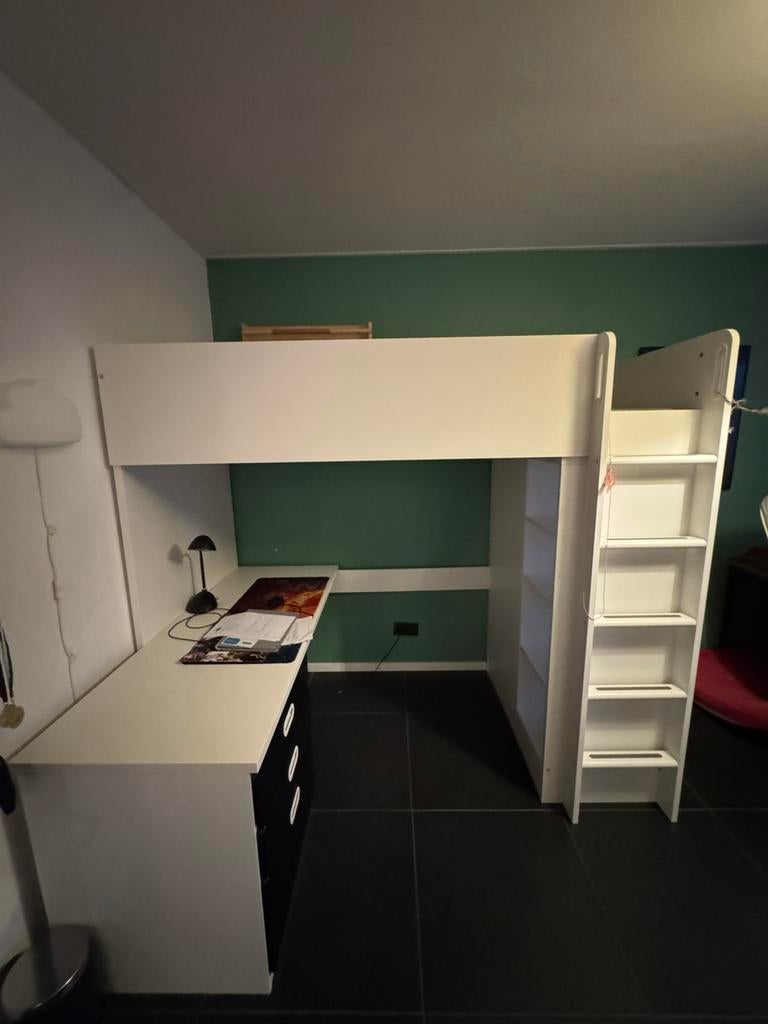 IKEA SMÅSTAD hoogslaper met bureau en opbergruimte, Ophalen, Zo goed als nieuw, Hoogslaper