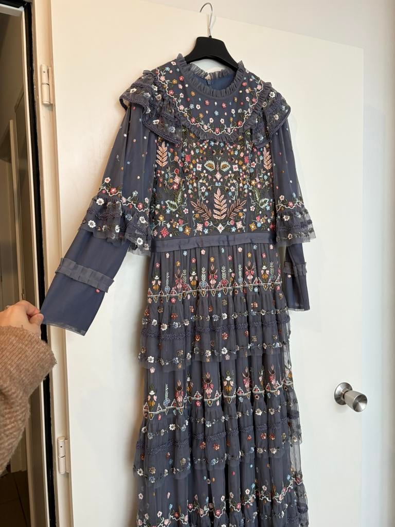 Needle & thread navy blauwe avondjurk bloemen, Galajurk, Blauw, Nieuw, Ophalen of Verzenden