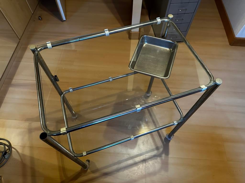 Vintage medische trolley, Verre, Enlèvement, Utilisé, Rectangulaire
