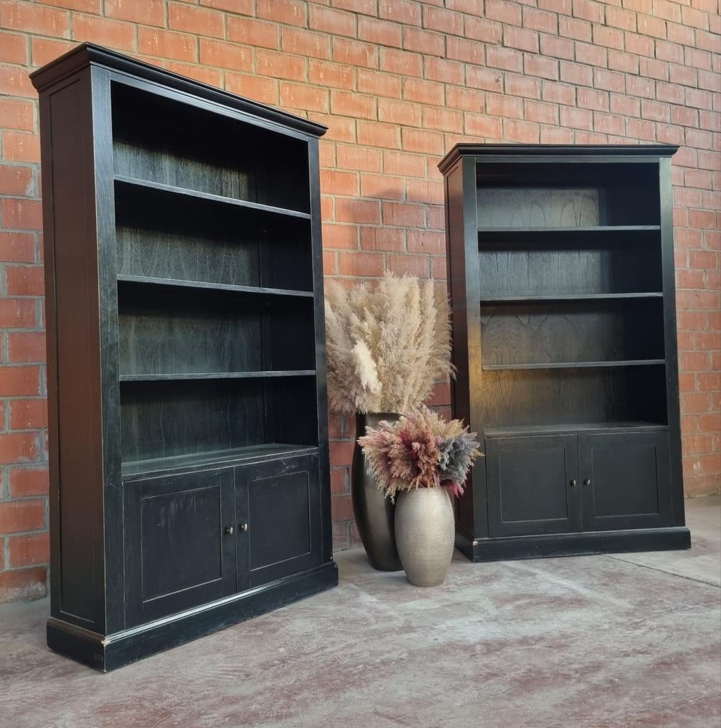 2  boekenkast/bibliotheekkast art:318/25.1+2, Huis en Inrichting, Kasten | Boekenkasten, Ophalen, Gebruikt, Flamant, Landelijk