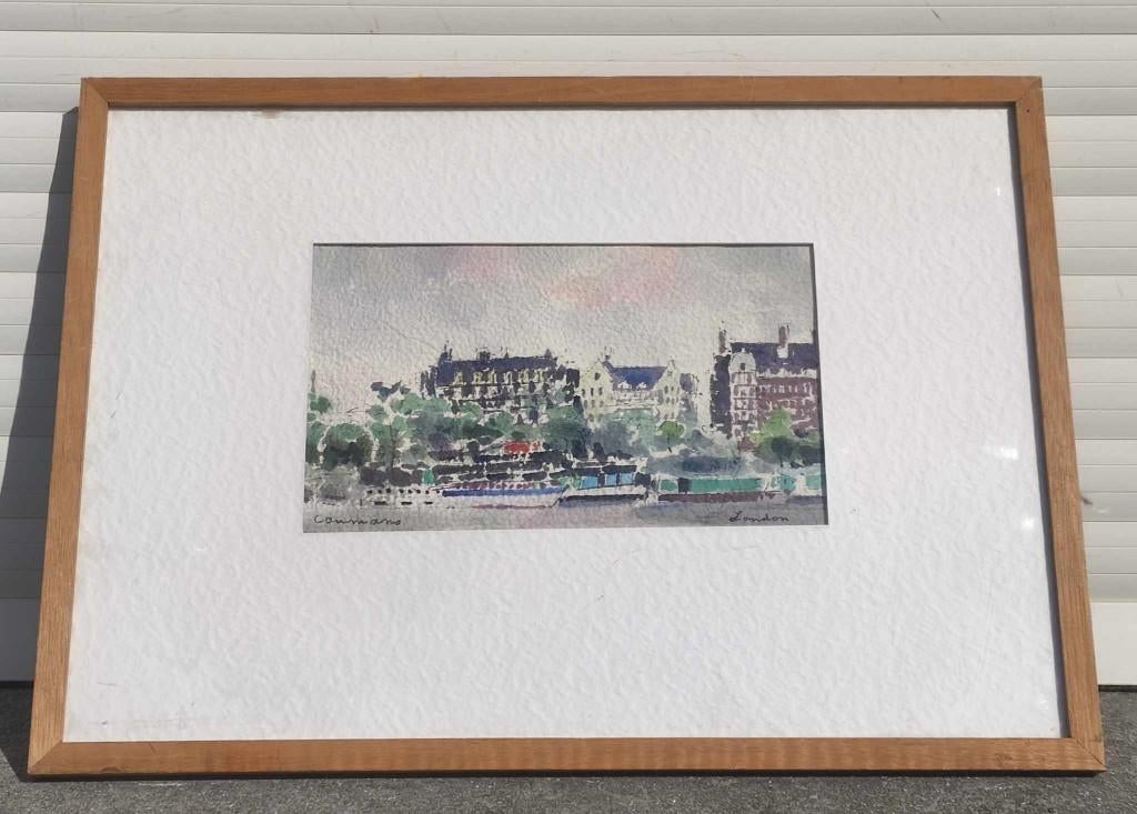 aquarelle london signe raymond coumans, Ophalen of Verzenden