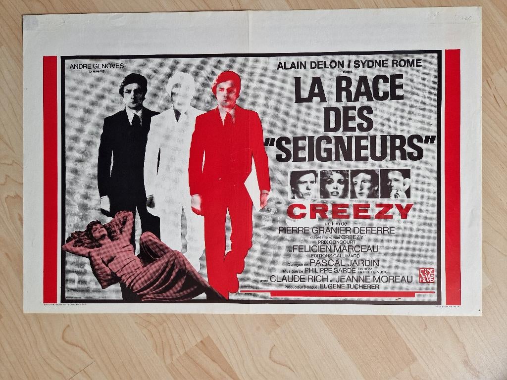 filmaffiche Alain Delon La race des seigneurs filmposter, Enlèvement ou Envoi, Rectangulaire horizontal, A1 jusqu'à A3, Comme neuf