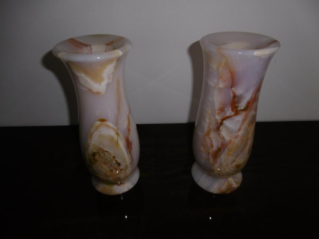 2 marmer vaasjes, Huis en Inrichting, Ophalen, Overige materialen, Overige kleuren, Zo goed als nieuw