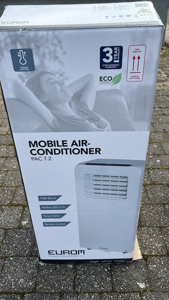 Eurom PAC 7.2 Mobiele Airco – ZGAN, Elektronische apparatuur, Airco's, Ophalen, Nieuw, Mobiele airco