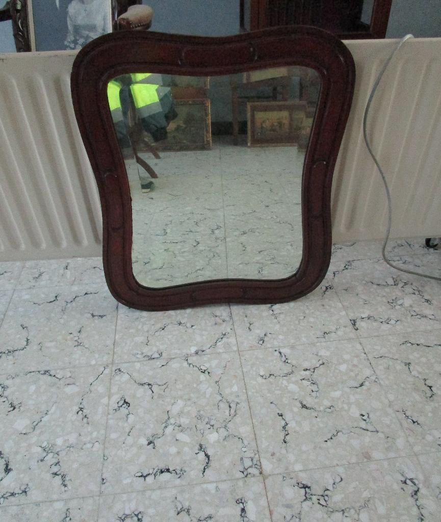 houten spiegel, Huis en Inrichting, Woonaccessoires | Spiegels, Gebruikt, Ophalen