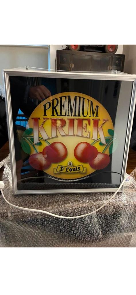 enseigne lumineuse bière premium kriek st louis, Collections, Enlèvement, Neuf, Panneau, Plaque ou Plaquette publicitaire, Autres marques