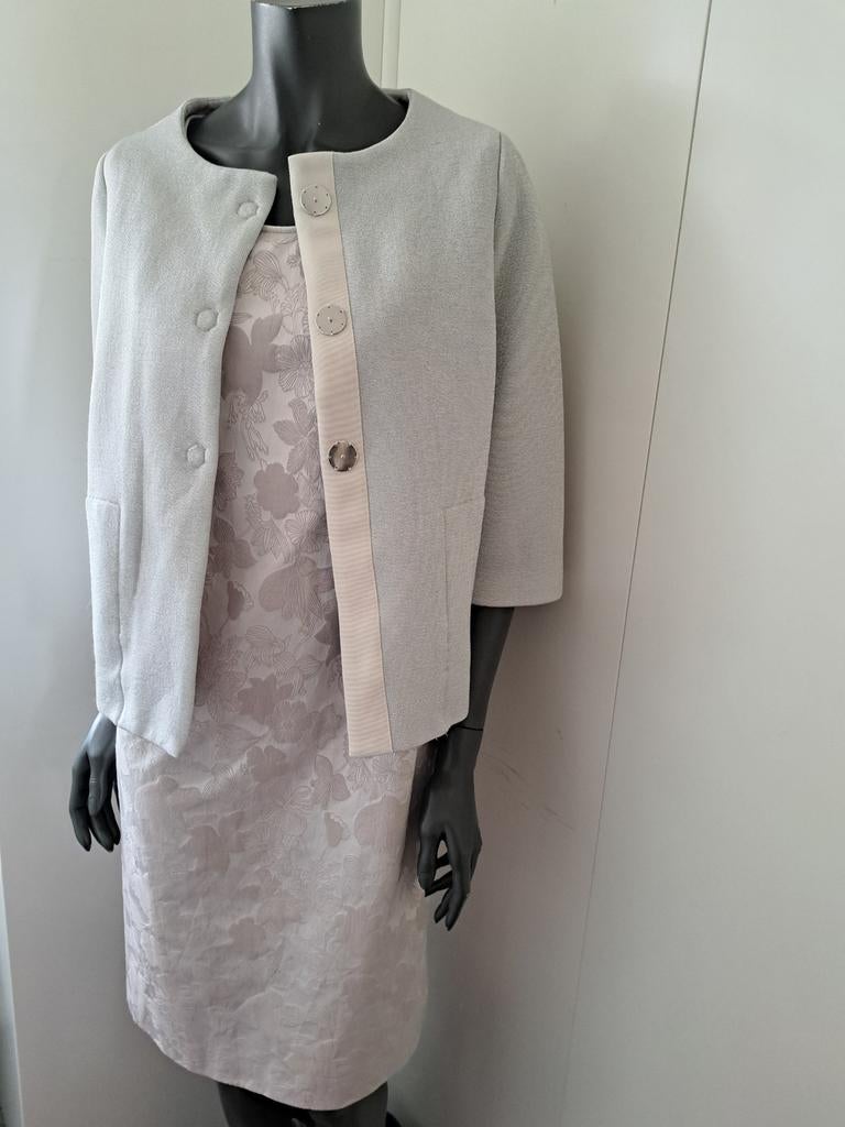 Ensemble Xandres Xline, Kleding | Dames, Grote Maten, Zo goed als nieuw, Jurk, Beige, Ophalen of Verzenden