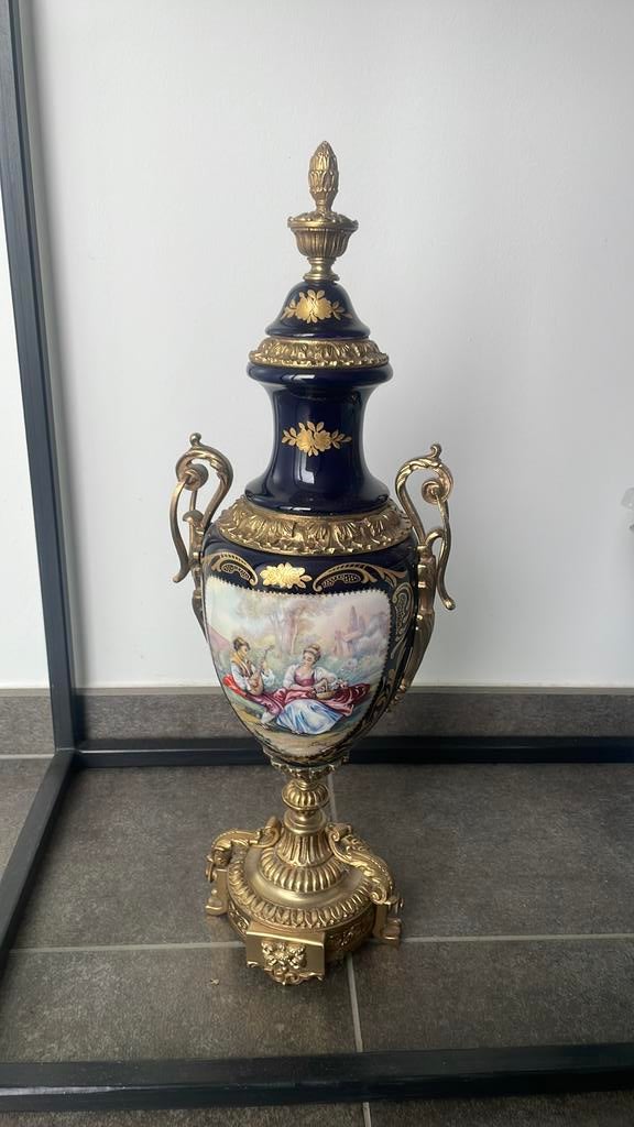 Antieke grote vaas in Sevres stijl, Antiek en Kunst, Antiek | Vazen, Ophalen