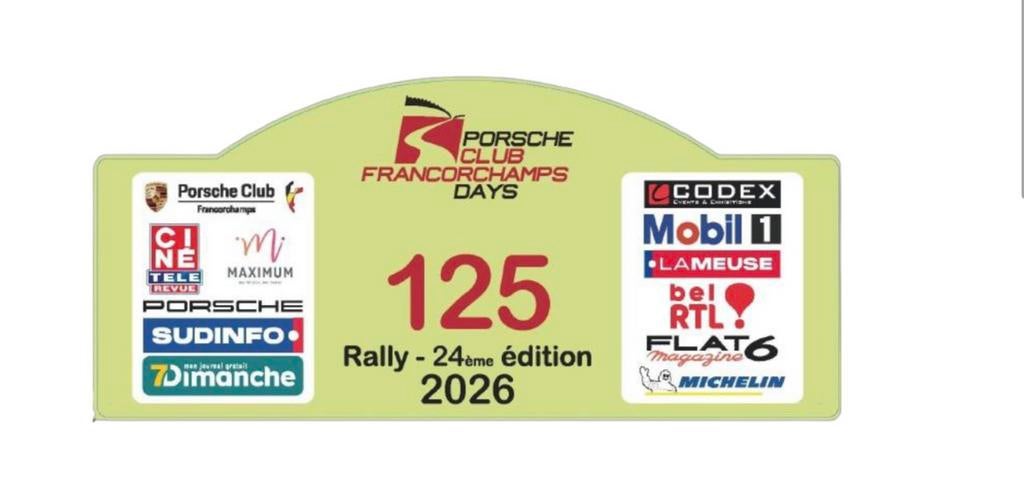 Rally auto Porsche Day du Samedi 11/04/26, Deux personnes, Autres types