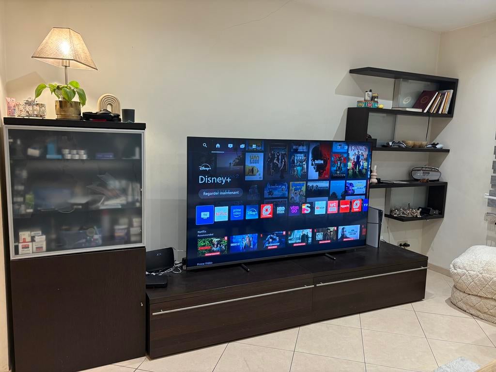 Complete bruine houten tv-meubel set + kast + etagère, Huis en Inrichting, Ophalen, Zo goed als nieuw
