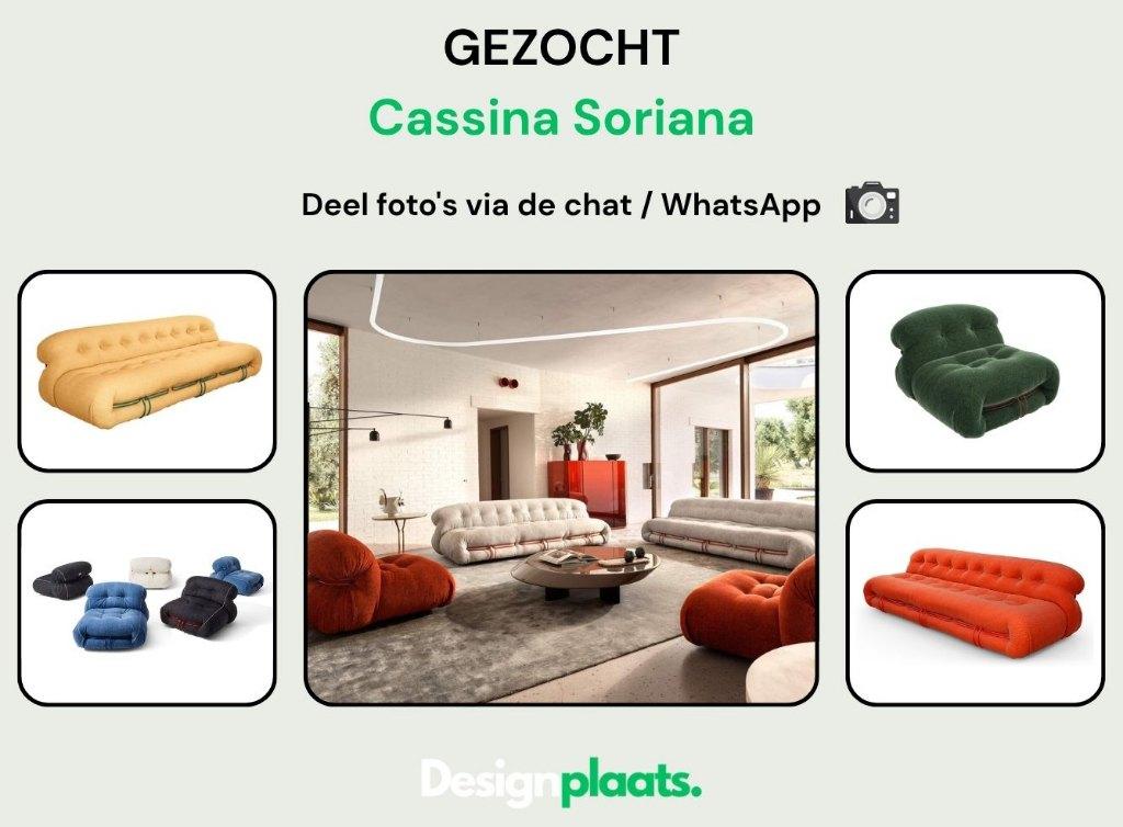 GEZOCHT: Cassina Soriana - Directe Inkoop, Huis en Inrichting, Ophalen of Verzenden, Bankstel Bank Zetels Sofa Hoekbank Design bank