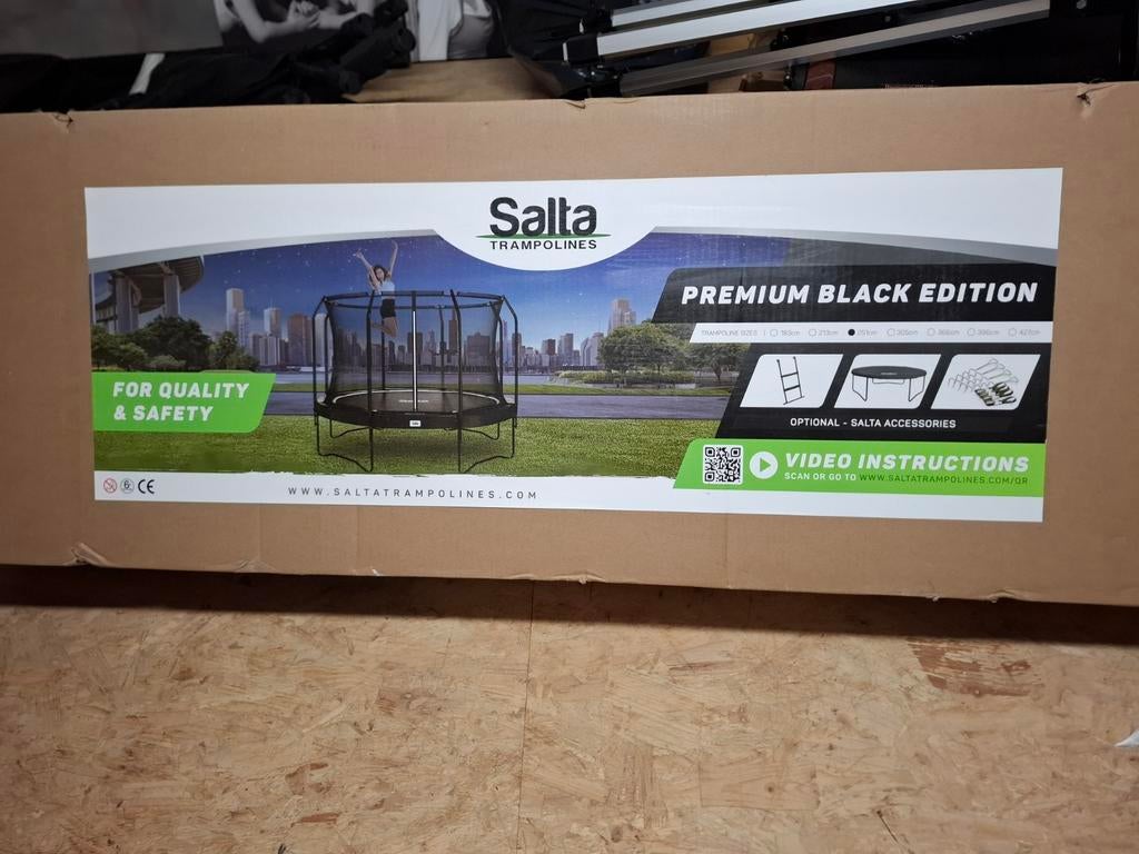 Trampoline van 251cm met ladder en grondankers, Kinderen en Baby's, Speelgoed | Buiten | Trampolines, Ophalen, Gebruikt