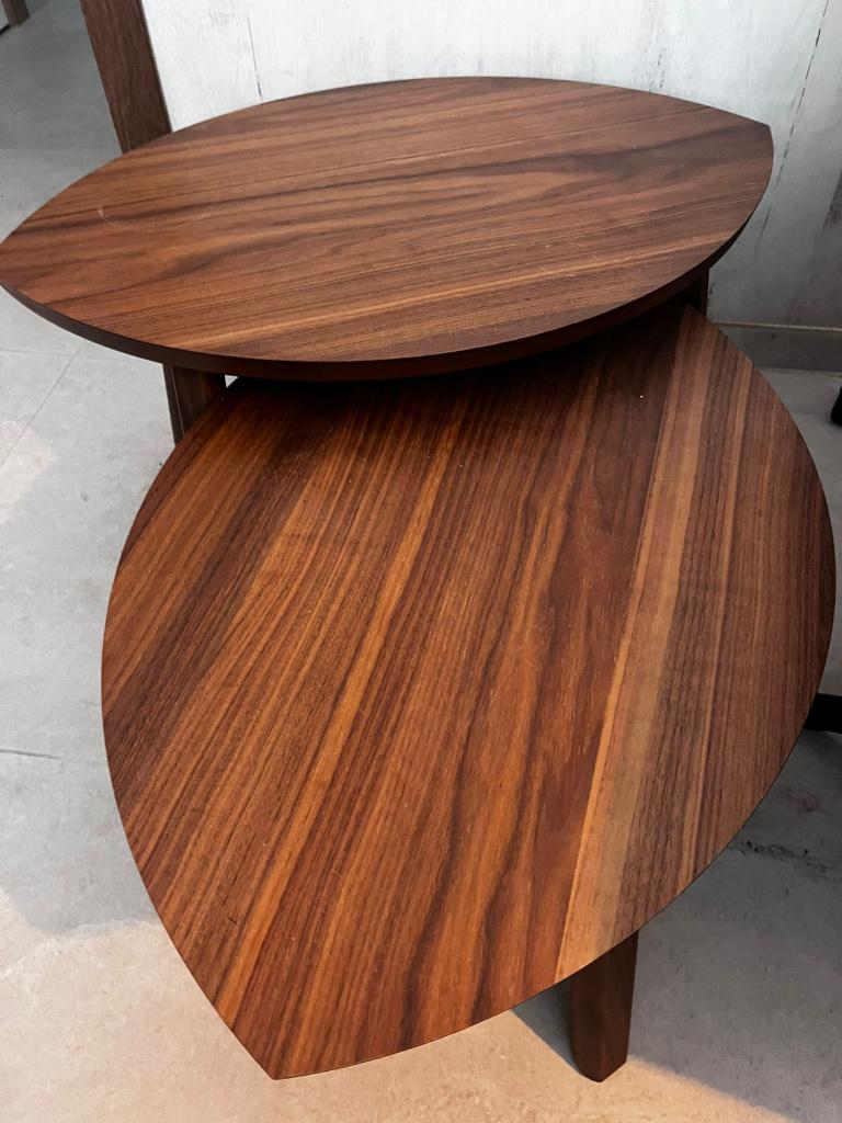 Table d'appoint STOCKHOLM, lot de 2, placage de noyer, Neuf, 55 à 75 cm, Enlèvement, Bois