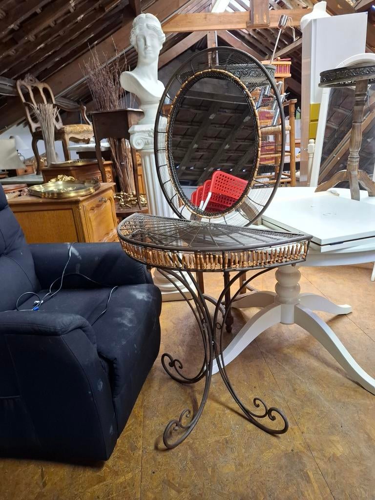 Console en fer forgé + miroir., Maison & Meubles, Chambre à coucher | Matelas & Sommiers, Matelas, Enlèvement ou Envoi