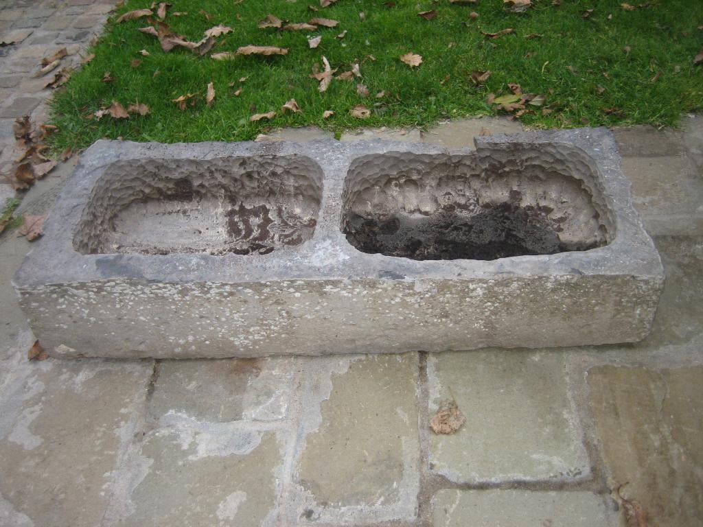 oude dubbele arduinen voederbak,trog,bloembak, Ophalen, Gebruikt