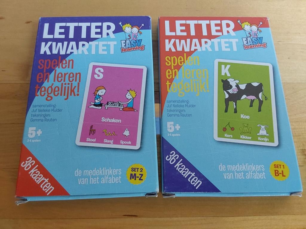 2 Sets letterkwartet vanaf 5 jaar €4, Kinderen en Baby's, Speelgoed | Educatief en Creatief, Ophalen, Nieuw, Taal en Lezen