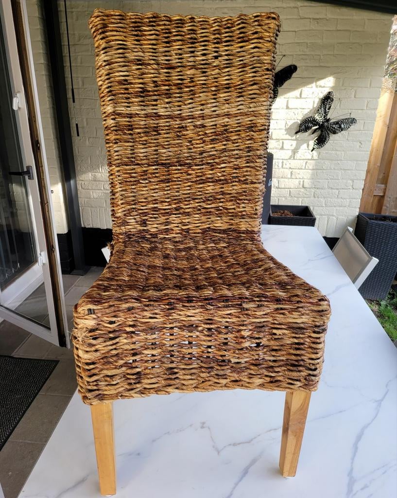 Quatre chaises en osier, Maison & Meubles, Enlèvement, Quatre