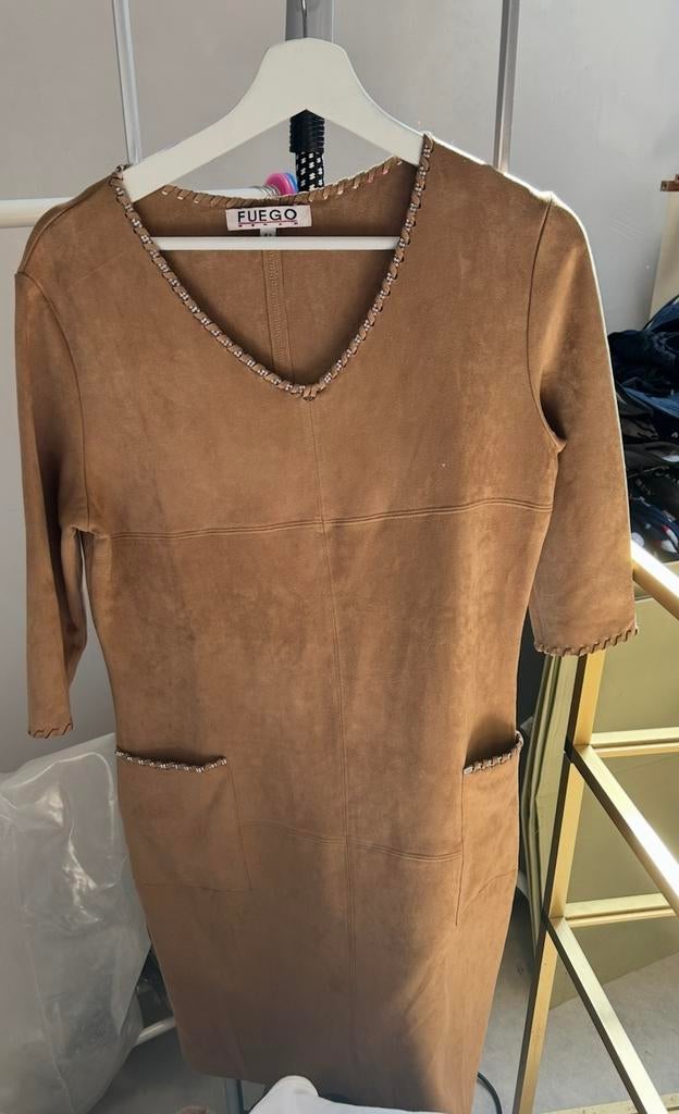 Robe daim, Brun, Enlèvement, Longueur genou, Taille 42/44 (L)