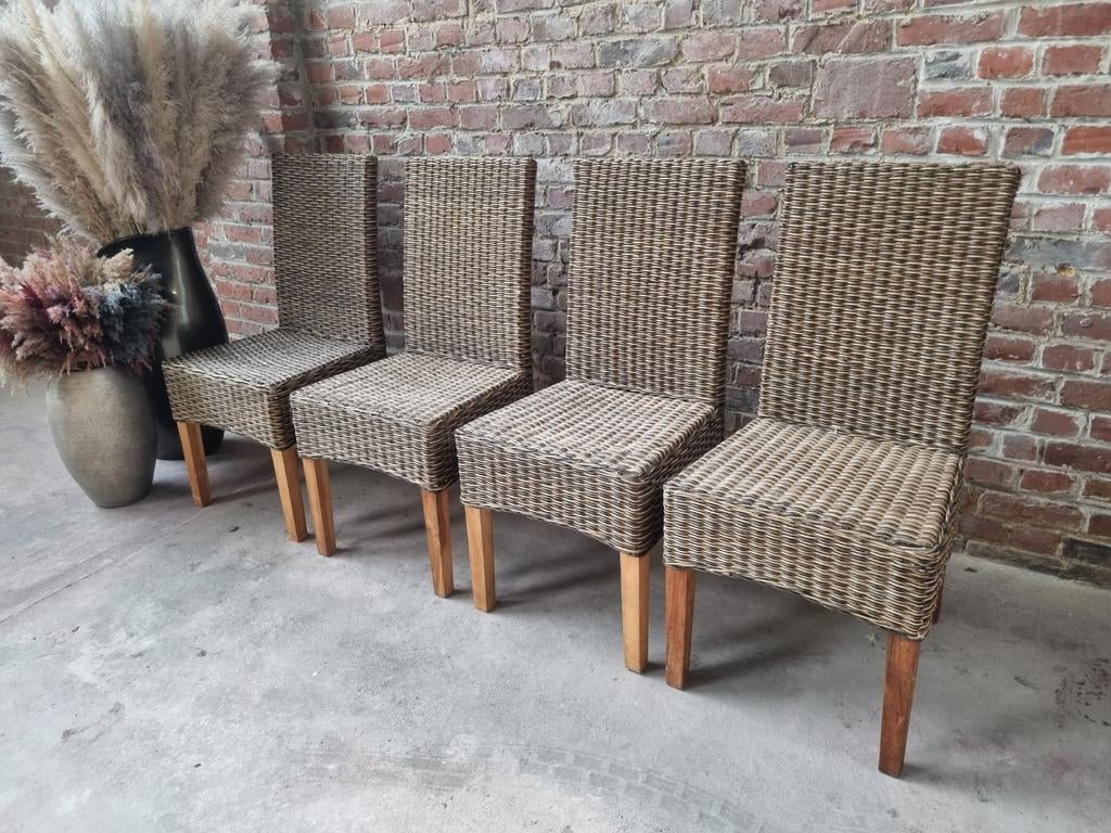 4 landelijk stoelen art:, Huis en Inrichting, Ophalen, Overige kleuren, Hout, Vier