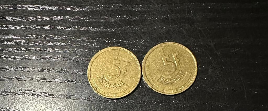 Pièces de 5 francs belges, Timbres & Monnaies, Monnaies | Belgique, Enlèvement, Bronze, Série