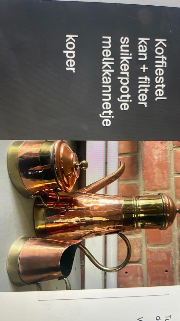 Koperen koffie set, Ophalen, Koper