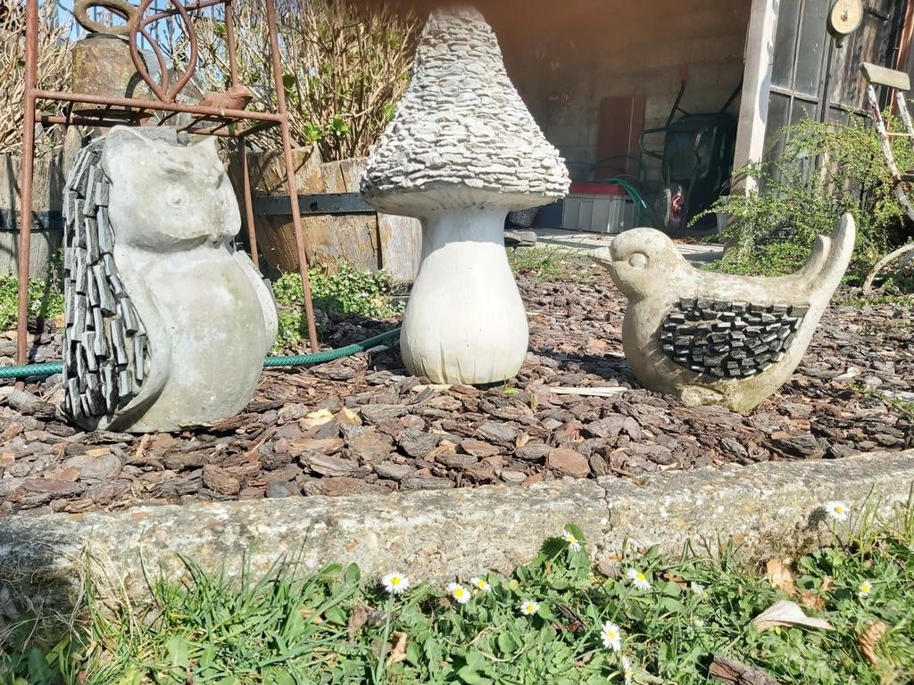 Zware Tuinbeelden 3 stuks, Tuin en Terras, Ophalen