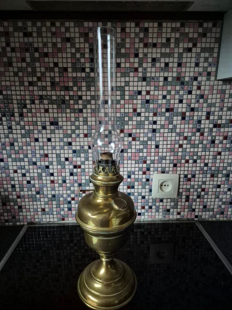 Koperen olielamp, Antiek en Kunst, Ophalen of Verzenden