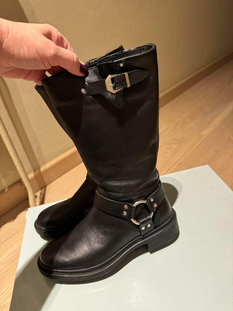 Manfield laarzen in maat 37, Enlèvement ou Envoi, Comme neuf, Bottes hautes, Noir