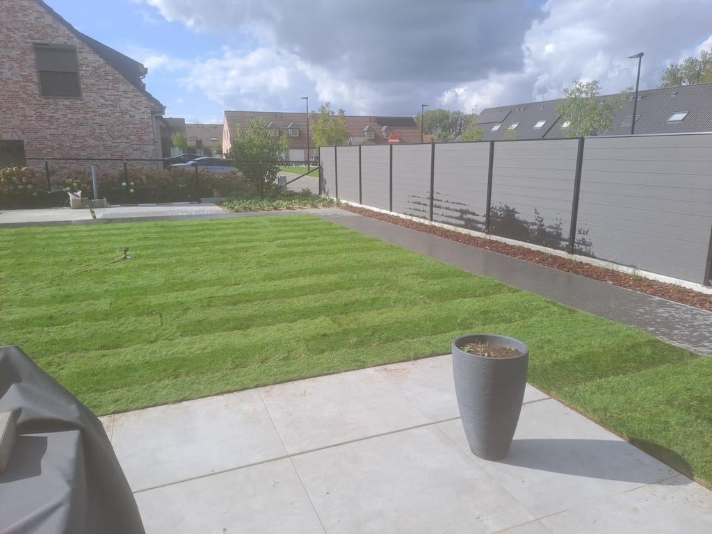 Oprit, terras, omheining, zwemvijver, grondwerk, (kunst)gras, Tuin en Terras, Ophalen, Zo goed als nieuw, Gras