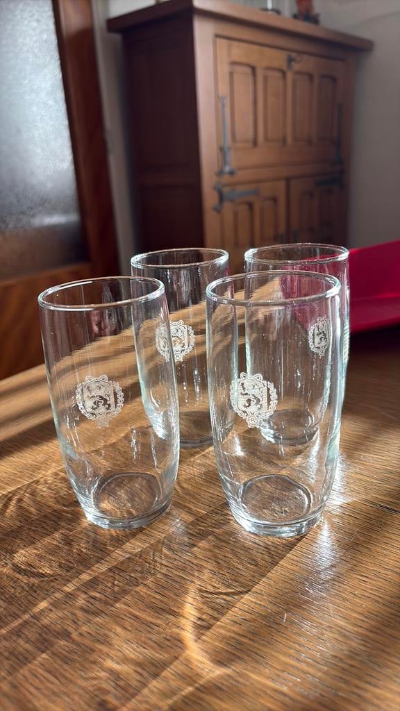 4 bierglazen Cristal Alken, Verzamelen, Ophalen of Verzenden, Gebruikt