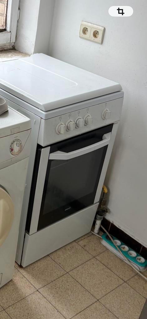 Cuisinière gaz 4 feux + four blanc 120 à discuter (Genval)”, Enlèvement, Comme neuf, Gaz