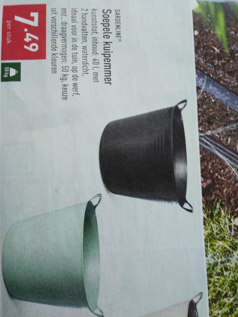 Kuip emmer soepel kunstof NIEUW, Ophalen of Verzenden, Nieuw