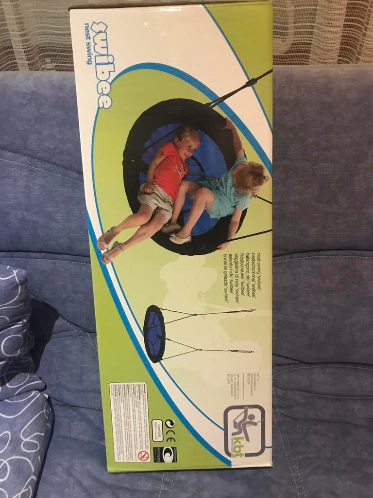 Balançoire nid d’oiseau + toboggan, Comme neuf