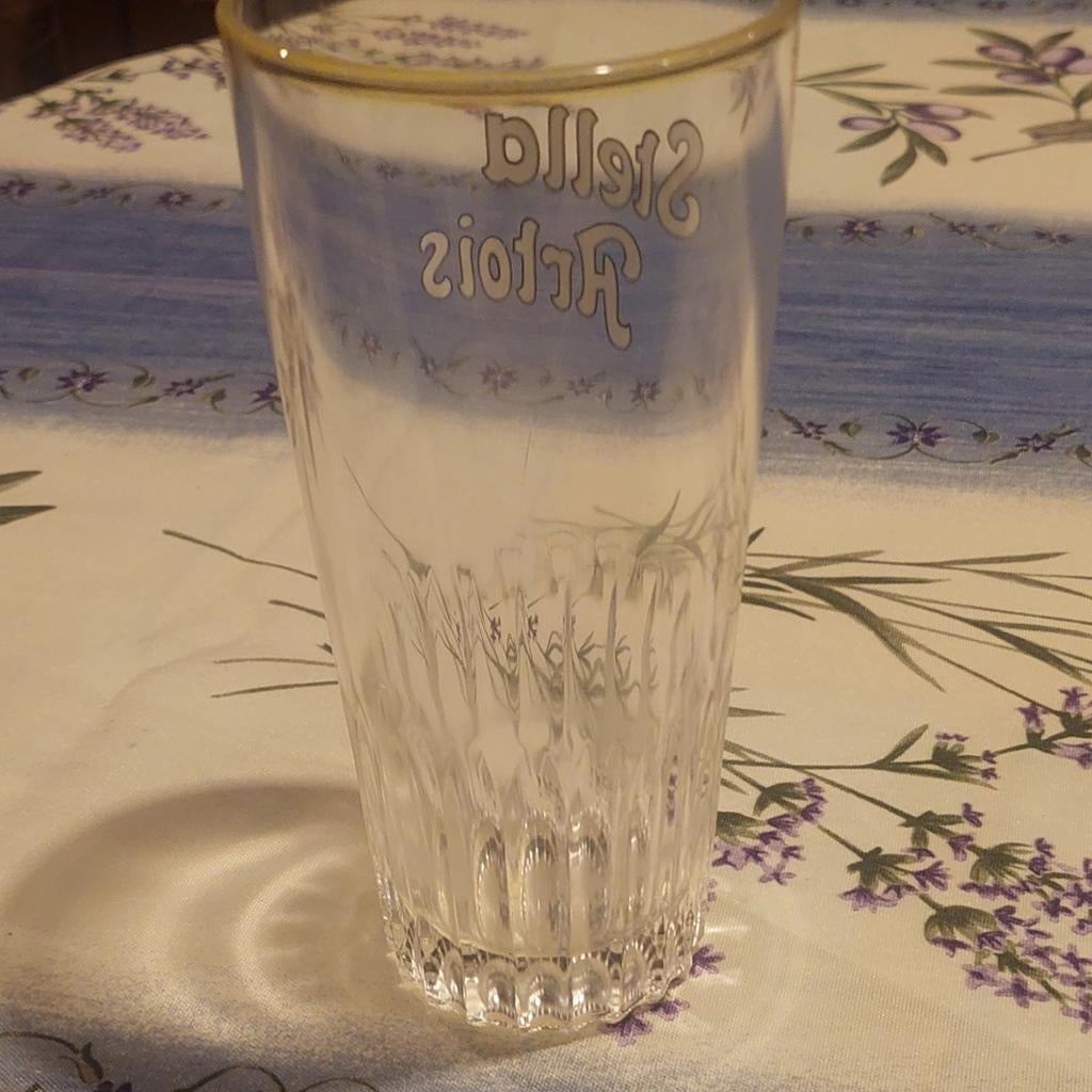 Oude stella glas met speciale gele rand, Enlèvement ou Envoi, Comme neuf