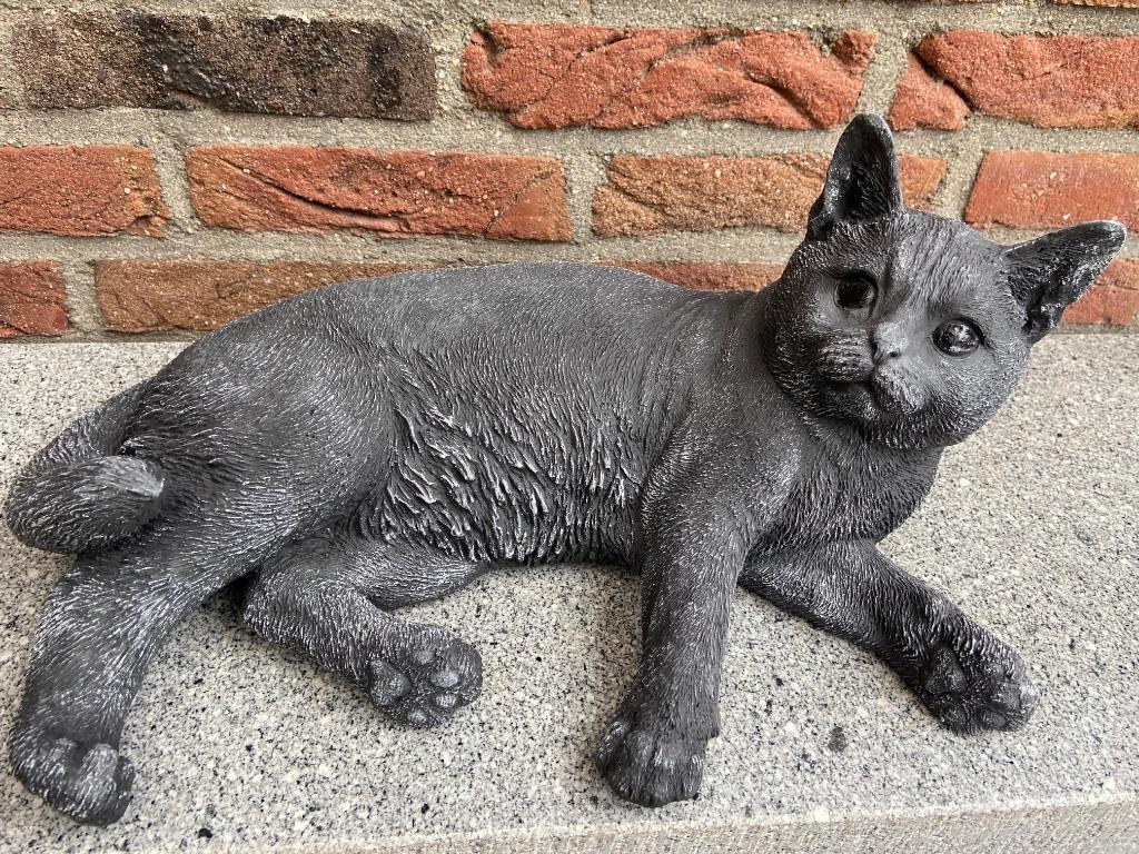 Chat, longueur du chat 43 cm, Jardin & Terrasse, Statues de jardin, Neuf, Animal, Béton, Enlèvement