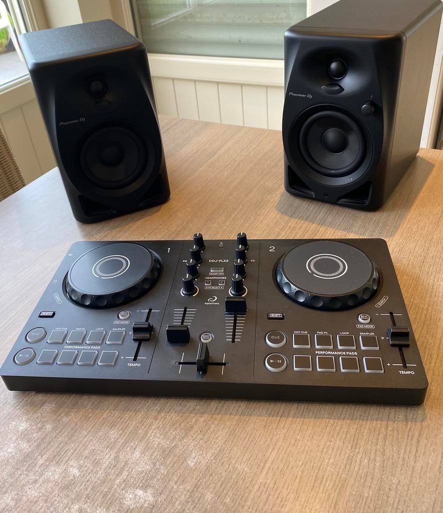 AlphaTheta DDJ-FLX2 DJ-controller met Pioneer DJ DM-40D, Enlèvement, Comme neuf, DJ-Set, Pioneer