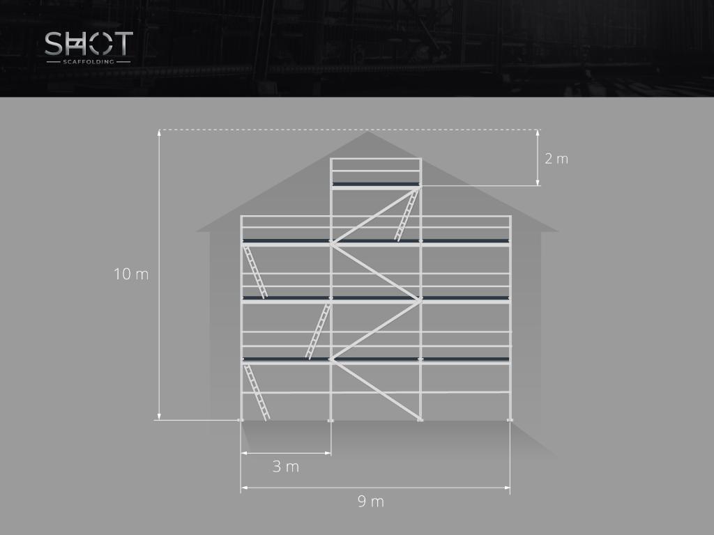 Gevelsteiger Baumann | 95 m² | Gevelmuur, Bricolage & Construction, Échafaudages, Neuf, Échafaudage de façade, 5 mètres de hauteur ou plus