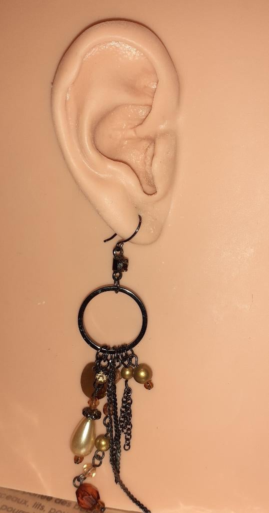 oorbellen chandelier boho bruin en oranje Lovisa, Handtassen en Accessoires, Oorbellen, Overige materialen, Hangers, Bruin, Verzenden