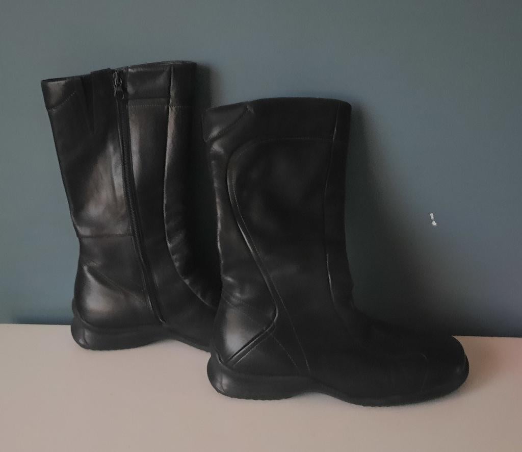 Bottes en cuir « 38", Enlèvement ou Envoi, Comme neuf, Noir