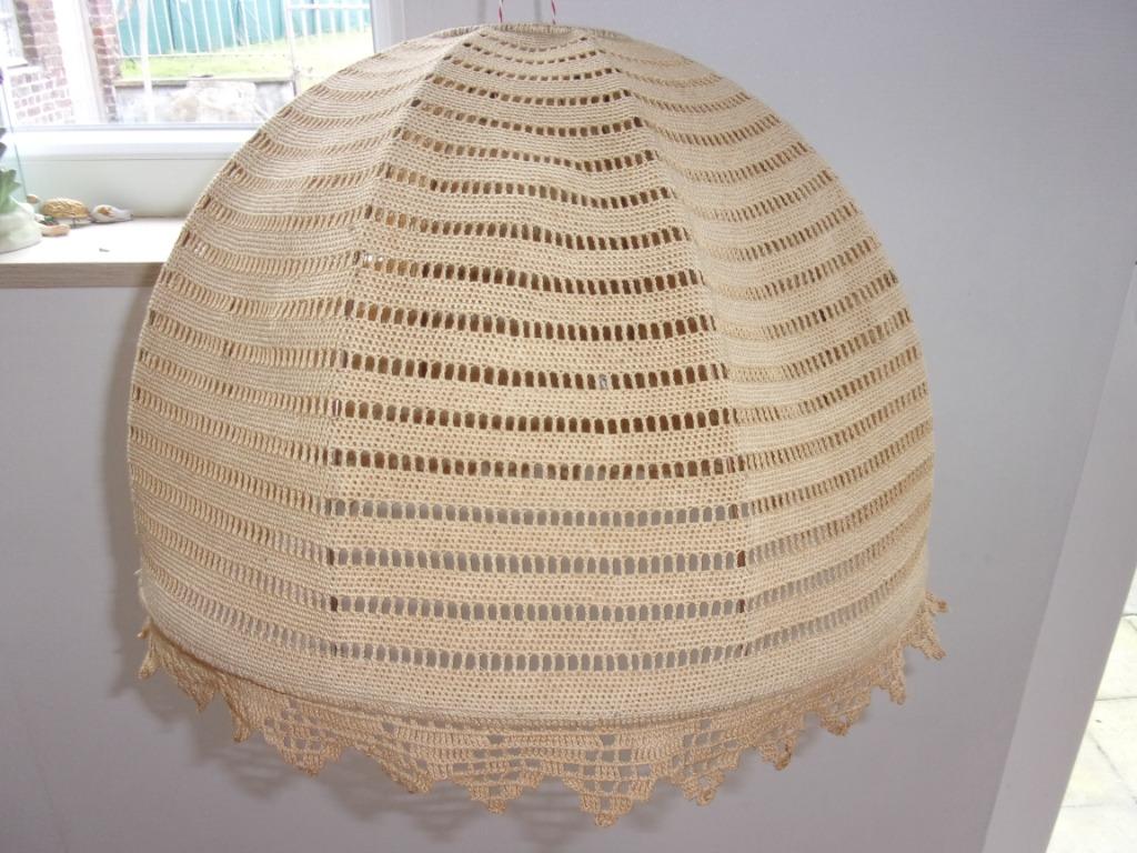 handgemaakte lampenkap, Gebruikt, 25 tot 50 cm, Beige, Rond