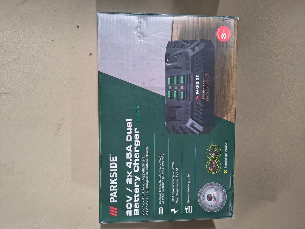 dubbele oplader 4,5 A 20 V PARKSIDE, Ophalen of Verzenden, Nieuw