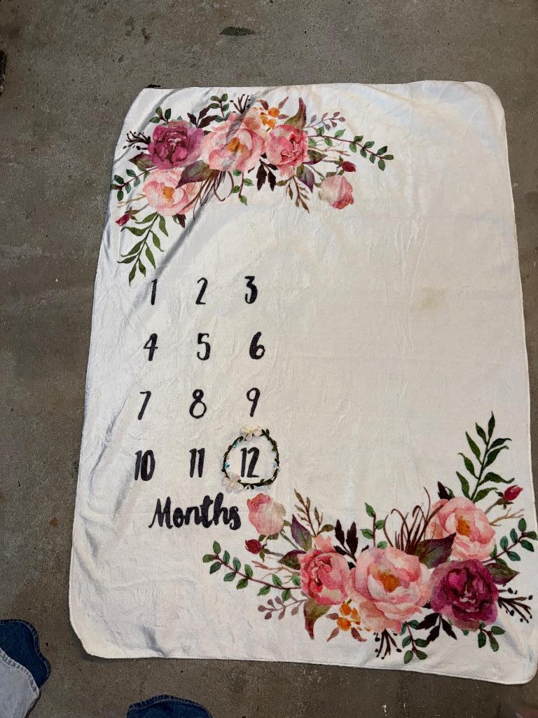 Couverture pour photos bébé avec mois, Enfants & Bébés, Enlèvement ou Envoi, Comme neuf, 100 cm ou plus, Couverture