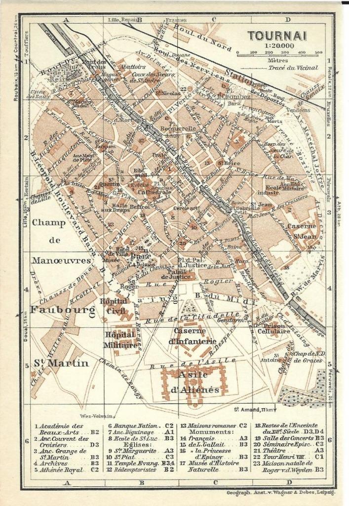 1931 - Tournai - plan de la ville, Boeken, Atlassen en Landkaarten, Ophalen of Verzenden