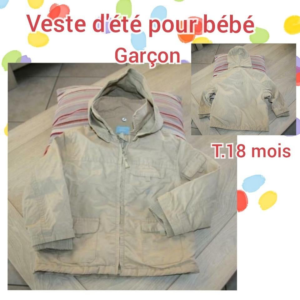 Veste d'été pour bébé garçon-beige-T.18 mois, Ophalen of Verzenden, Gebruikt, Jongetje, Jasje
