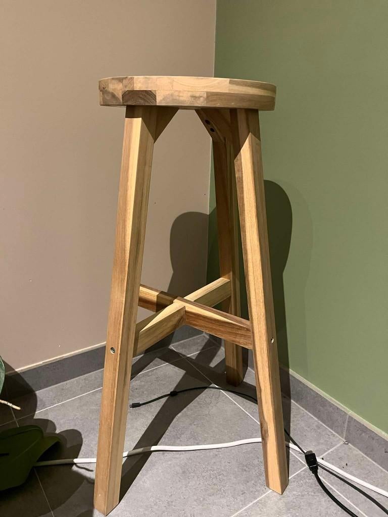 Houten barkruk, 1 tabouret, Comme neuf, Enlèvement, Bois