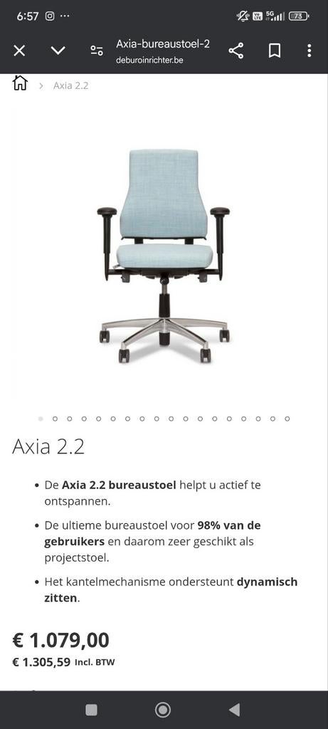 Kwaliteits bureaustoel Axia 2.2, Ophalen