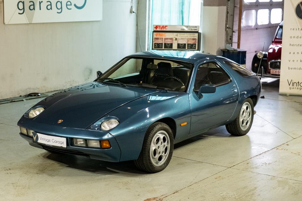 Porsche 928 Handgeschakeld, Auto's, 4 zetels, Achterwielaandrijving, Blauw, Leder en Stof
