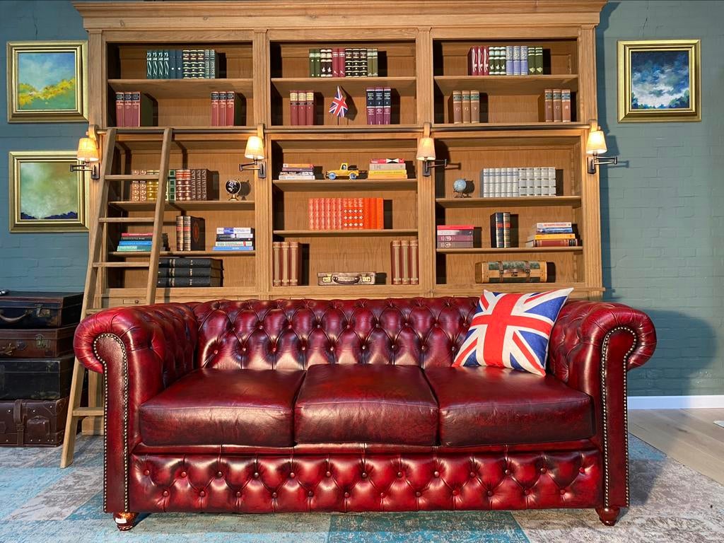 Chesterfield zetel oxblood rood GRATIS GELEVERD, Ophalen of Verzenden, Leer