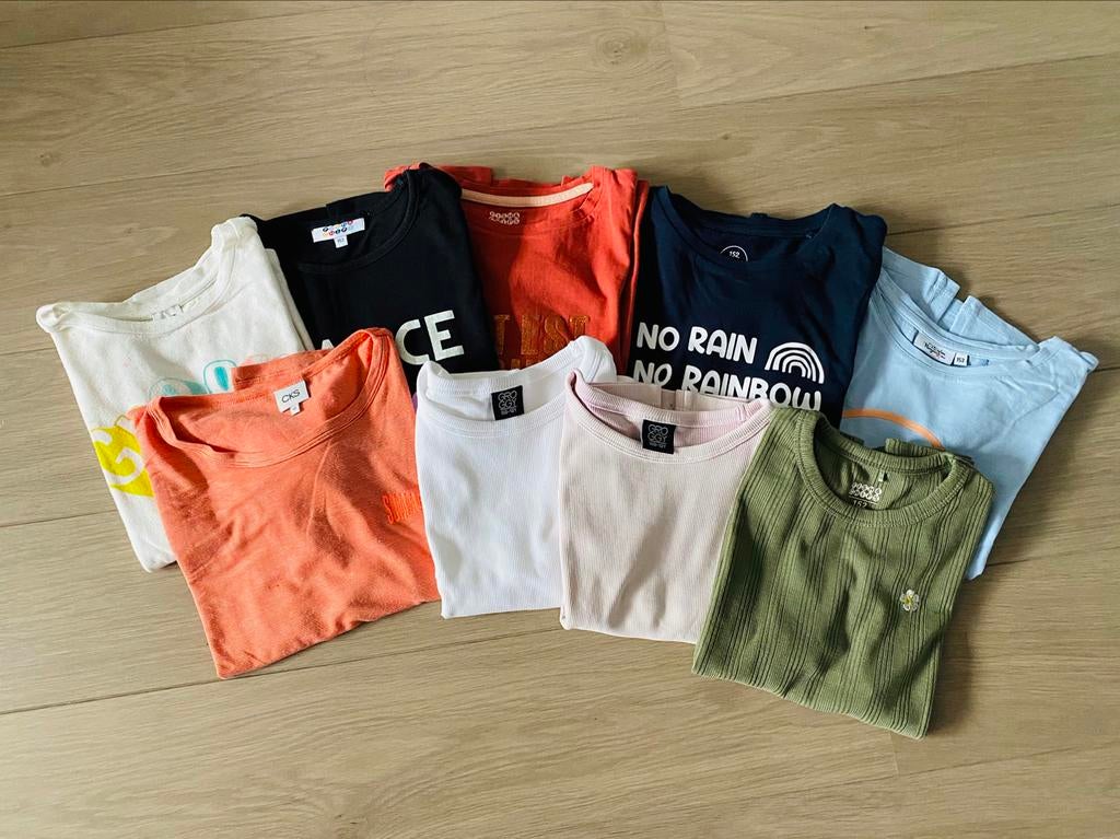 Pakket van 9 t-shirten voor meisje in maat 152, Kinderen en Baby's, Kinderkleding | Maat 152, Gebruikt, Meisje, Ophalen of Verzenden