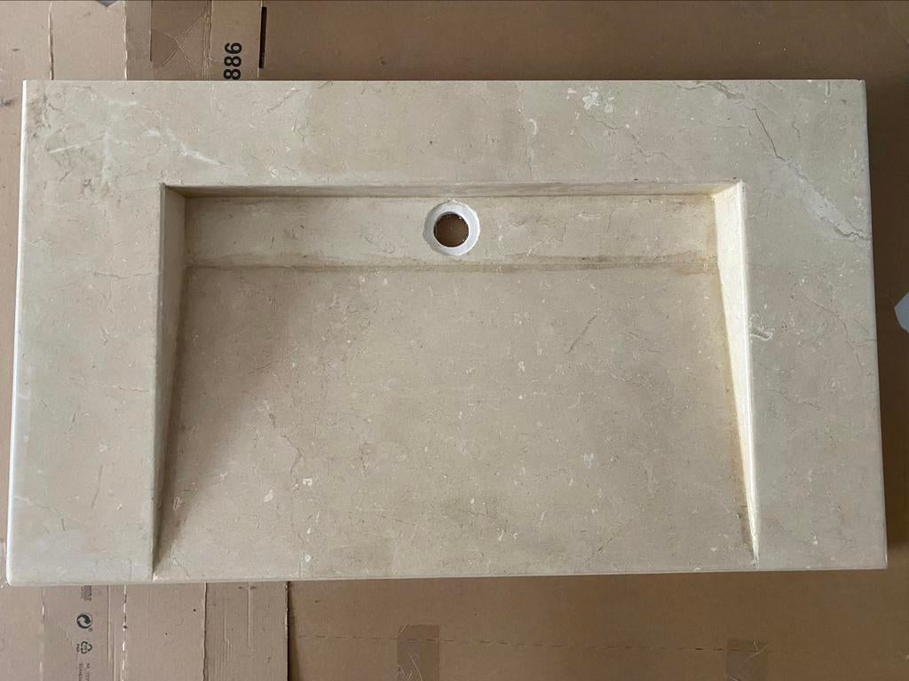 Marmer badkamer lavabo, Ophalen, Minder dan 50 cm, Nieuw, Minder dan 100 cm